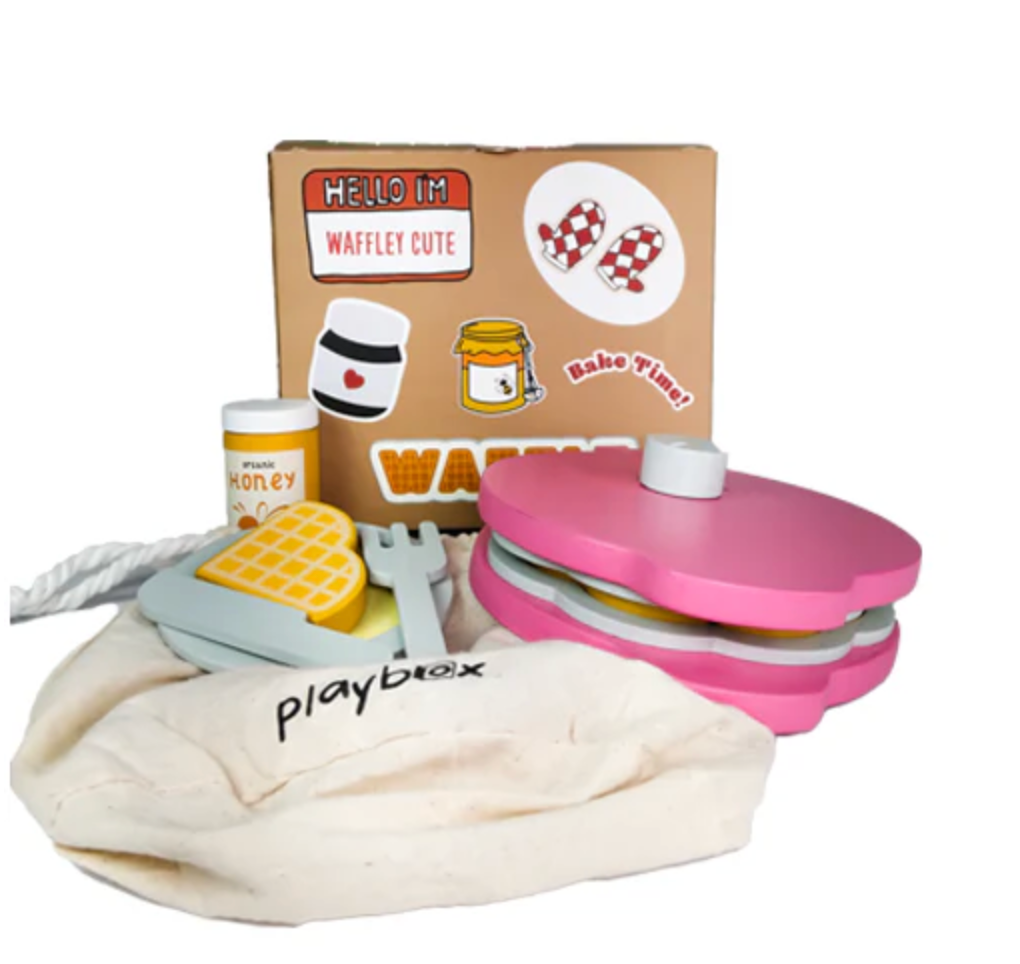 The Playbox Wooden Sweet Treat Waffle Maker in Rose Quartz