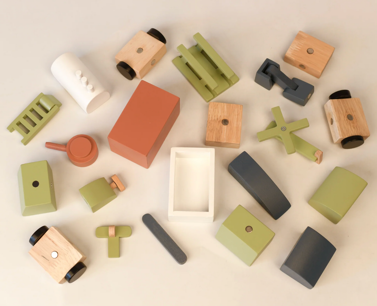 The Modular Magnetic Explorer | Wooden Vehicle Assembly Set | 21-Piece Construction Set