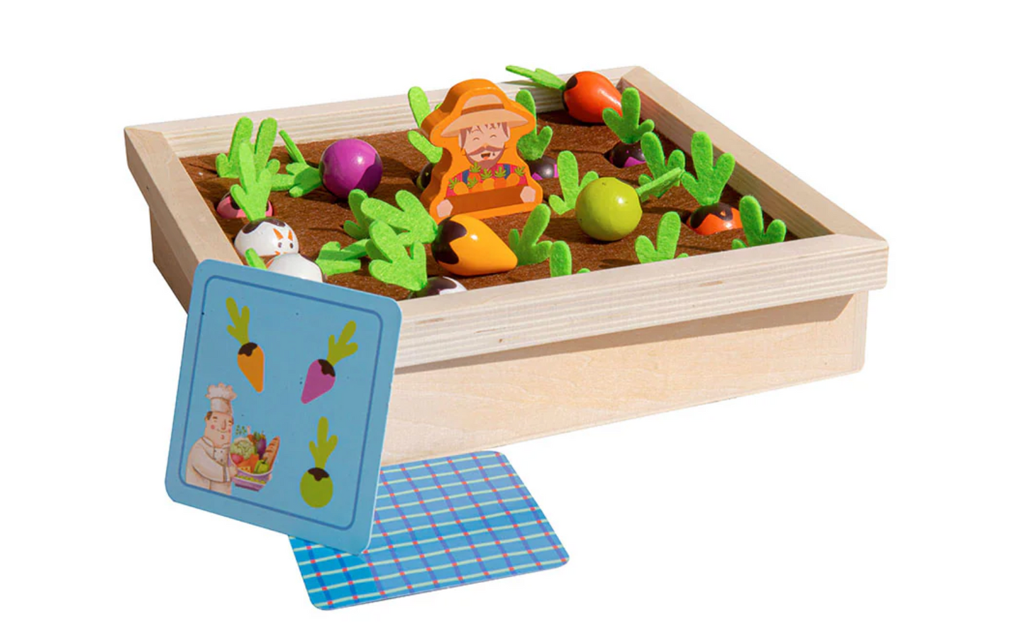 The Find My Veggie Garden | Handcrafted Wooden Memory & Sorting Set