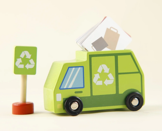 The Tiny Trash Hub | Wooden Montessori Recycling & Sorting Playset