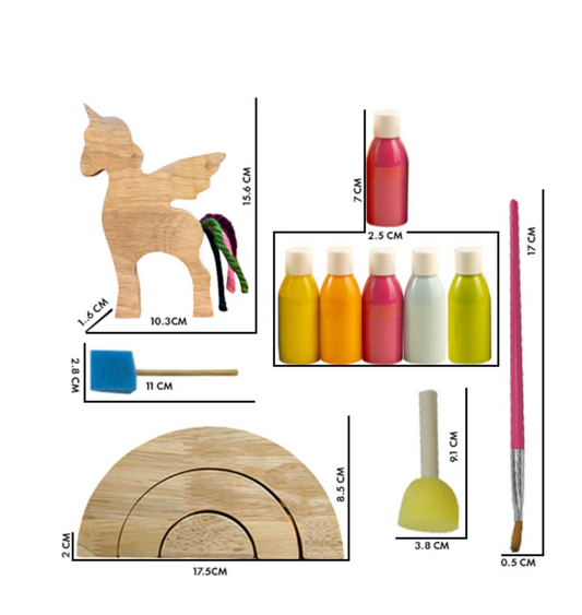 Wooden Unicorn & Rainbow DIY Painting Kit