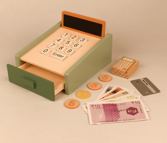The Little Merchant’s Boutique: Funny Money Wooden Cashier Set