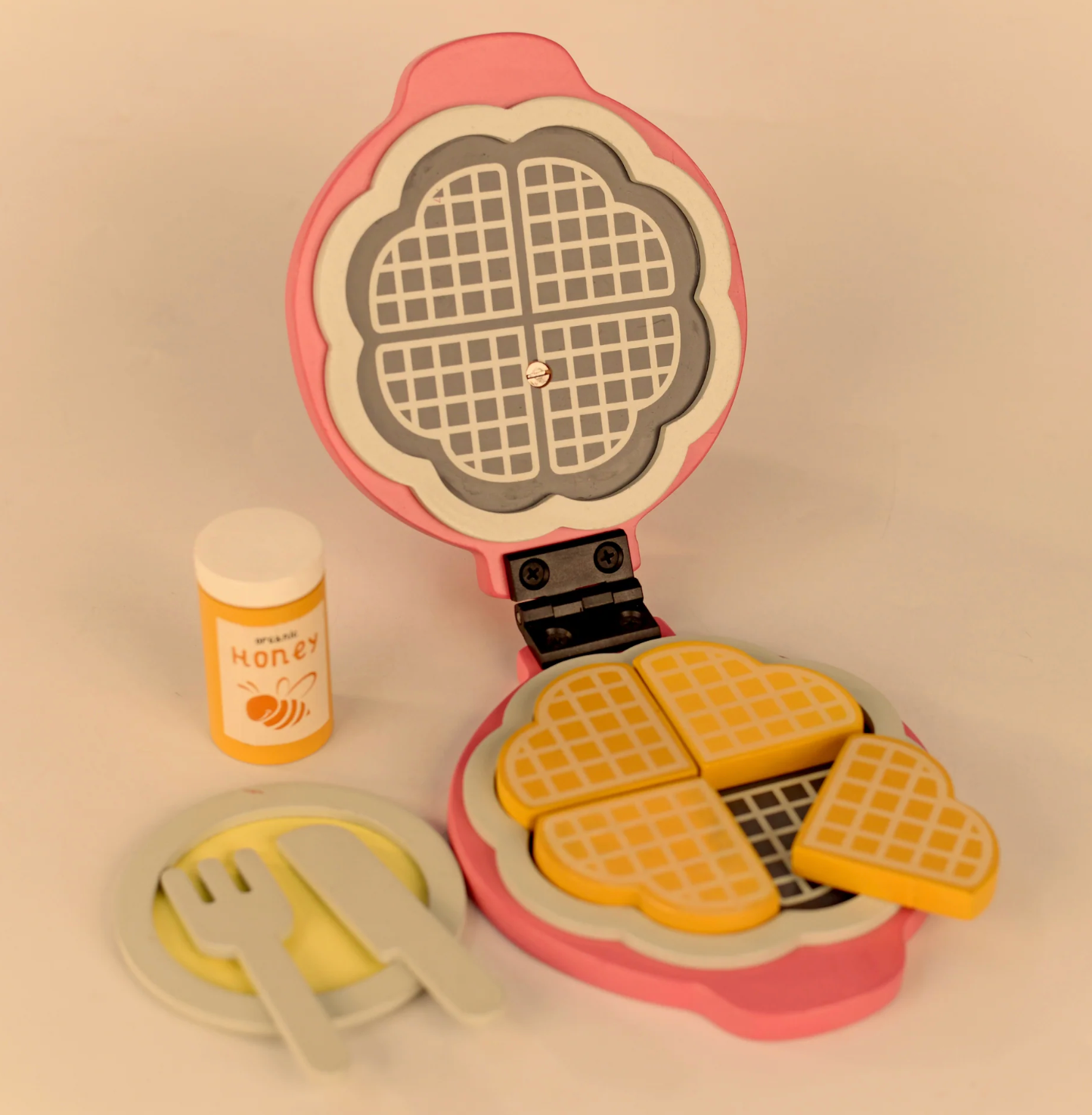 The Playbox Wooden Sweet Treat Waffle Maker in Rose Quartz