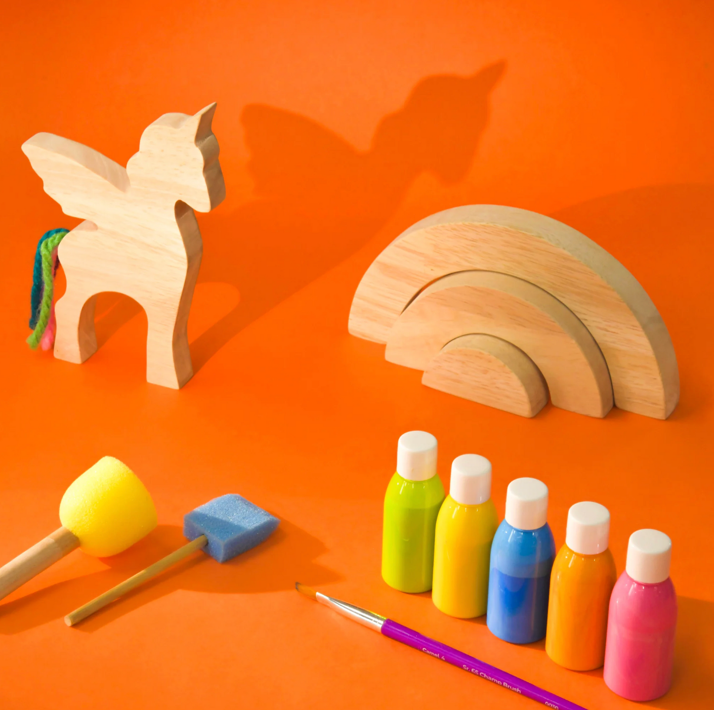 Wooden Unicorn & Rainbow DIY Painting Kit