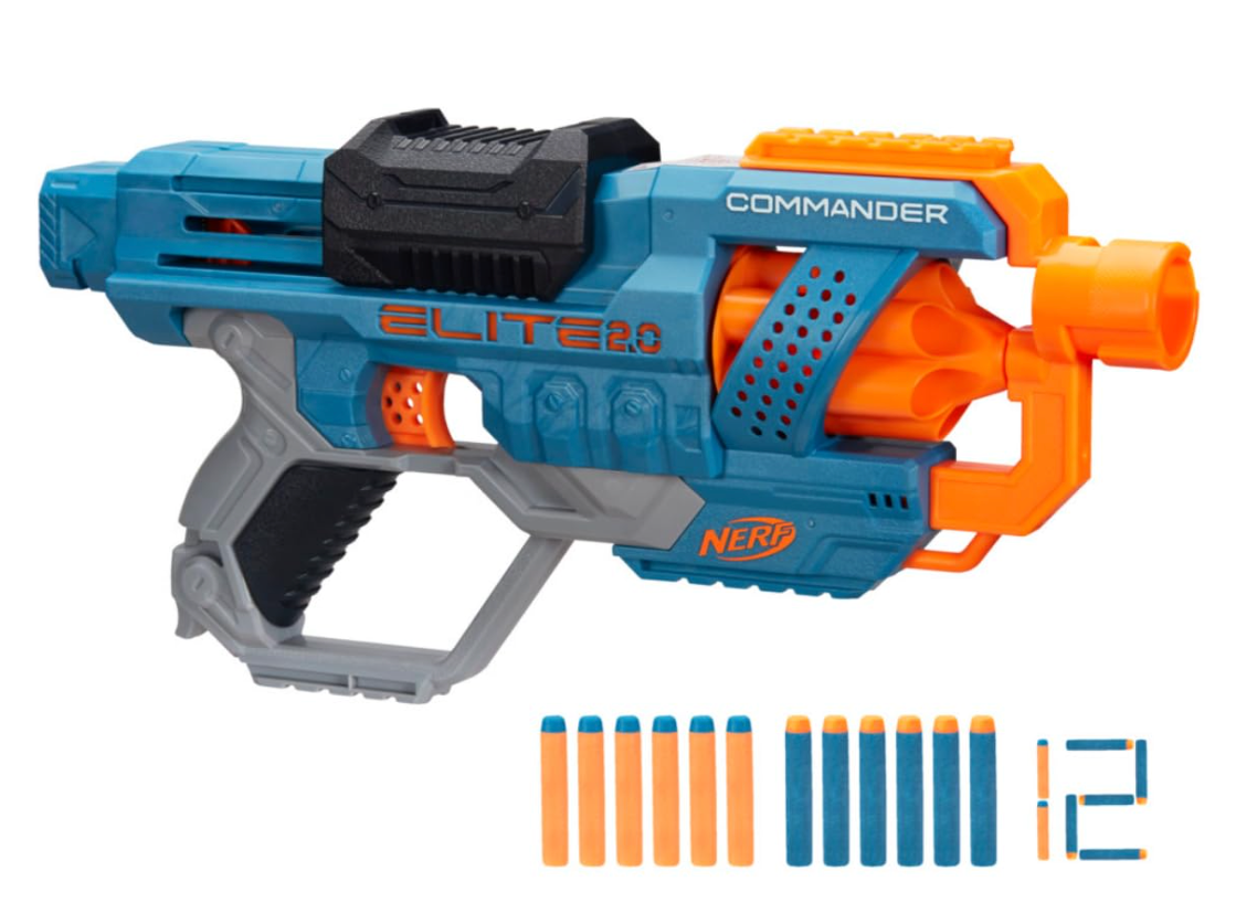 Nerf Elite 2.0 Commander RD-6 Blaster - 12 Darts, 6-Dart Rotating Drum, Pump-Action | Outdoor Toy for Kids Ages 8+