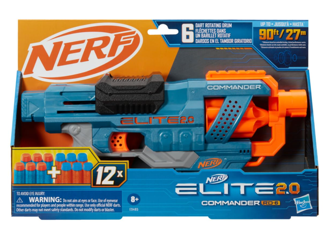 Nerf Elite 2.0 Commander RD-6 Blaster - 12 Darts, 6-Dart Rotating Drum, Pump-Action | Outdoor Toy for Kids Ages 8+