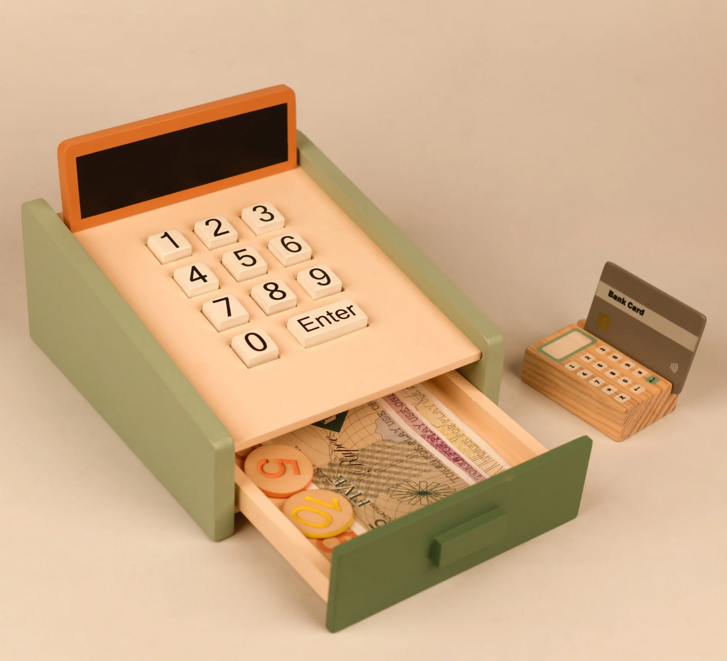 The Little Merchant’s Boutique: Funny Money Wooden Cashier Set