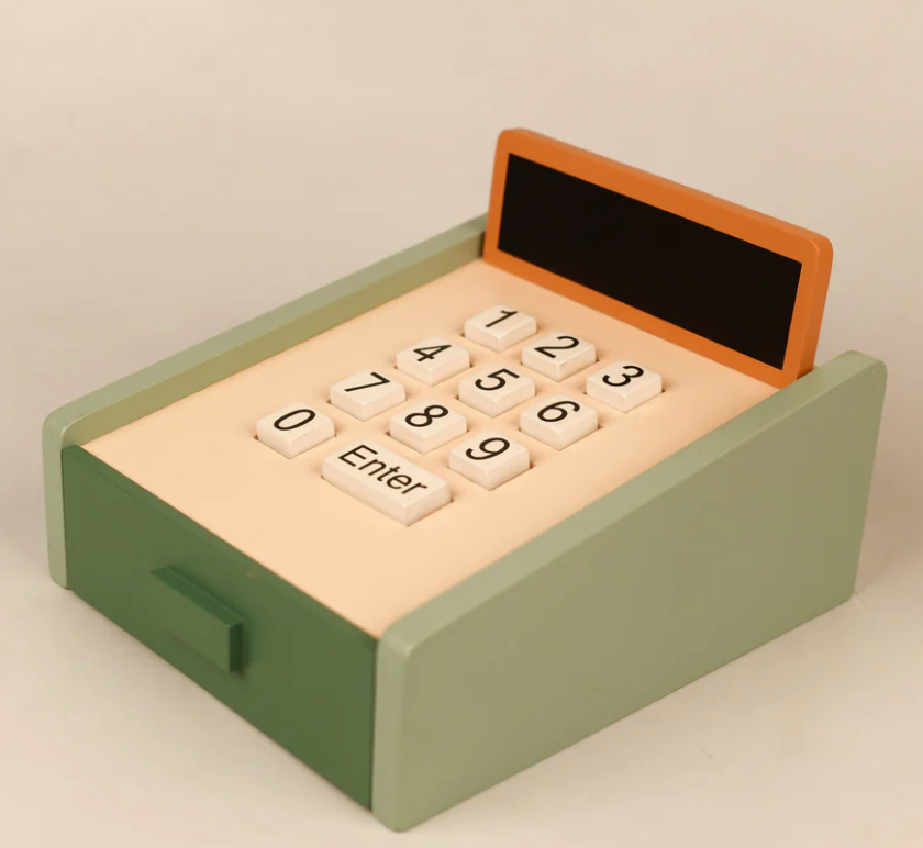 The Little Merchant’s Boutique: Funny Money Wooden Cashier Set