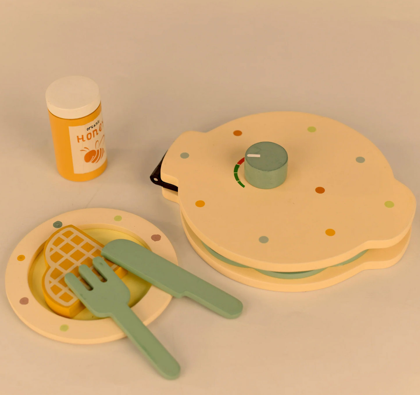 Playbox Wooden Waffle Maker in Champagne Beige