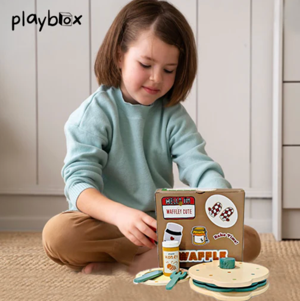 Playbox Wooden Waffle Maker in Champagne Beige