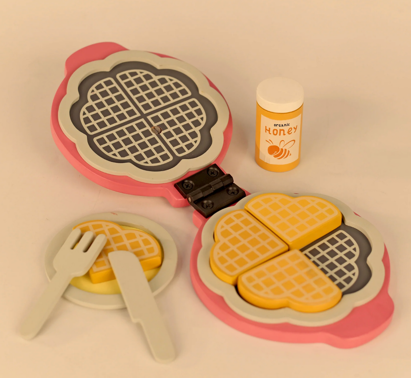 The Playbox Wooden Sweet Treat Waffle Maker in Rose Quartz