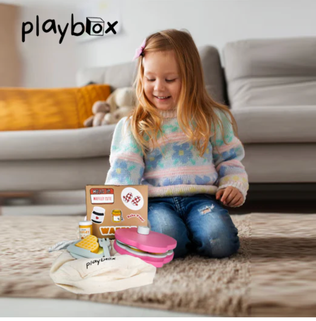 The Playbox Wooden Sweet Treat Waffle Maker in Rose Quartz