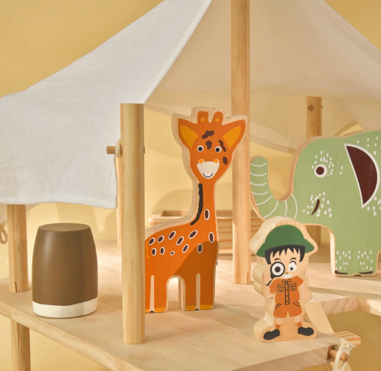 Playbox Wooden Jungle Safari Wild Animals Adventure Set