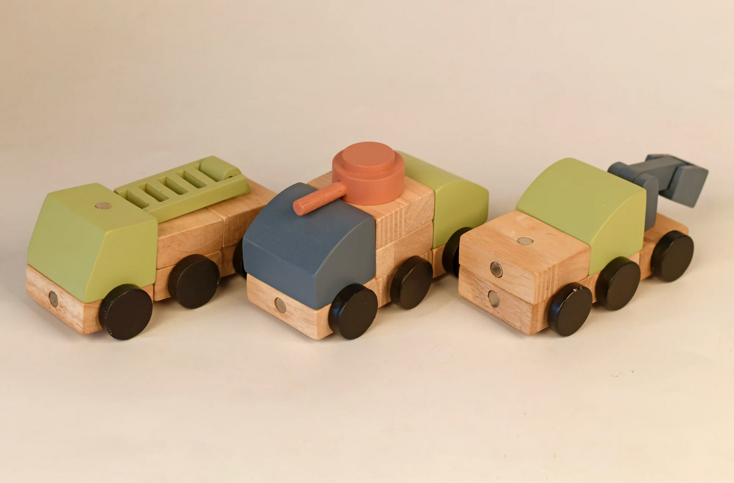 The Modular Magnetic Explorer | Wooden Vehicle Assembly Set |  21-Piece Construction Set