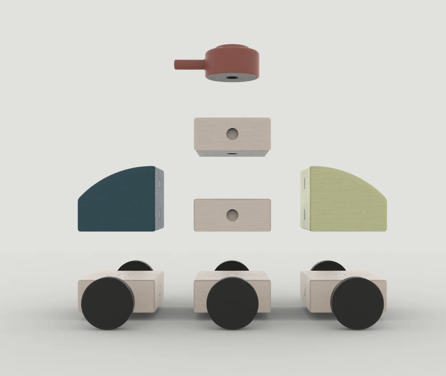 The Modular Magnetic Explorer | Wooden Vehicle Assembly Set |  21-Piece Construction Set
