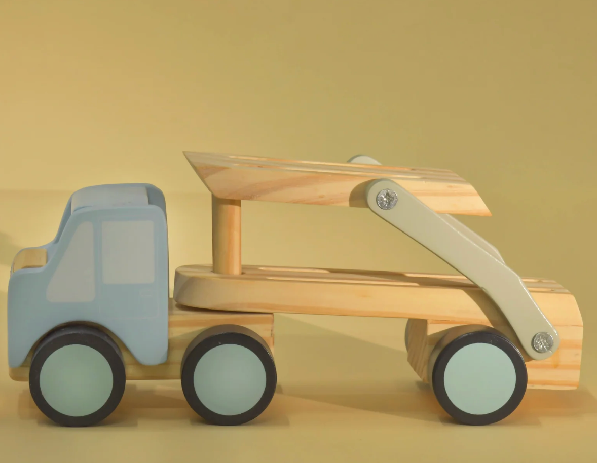The Get Set Go | Artisanal Wooden Car Carrier & Racing Set