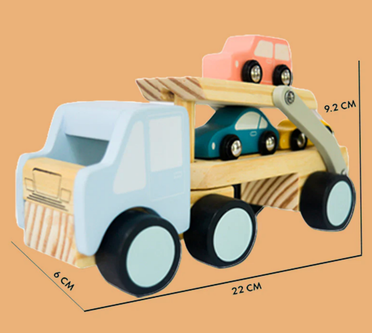 The Get Set Go | Artisanal Wooden Car Carrier & Racing Set
