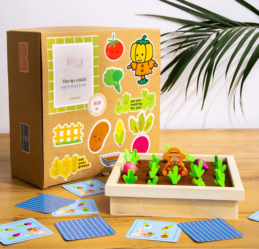 The Find My Veggie Garden | Handcrafted Wooden Memory & Sorting Set