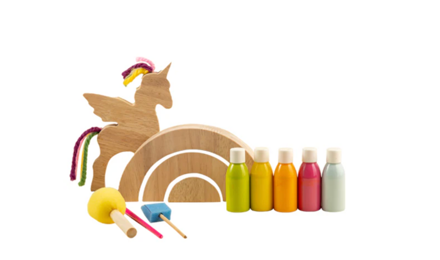 Wooden Unicorn & Rainbow DIY Painting Kit