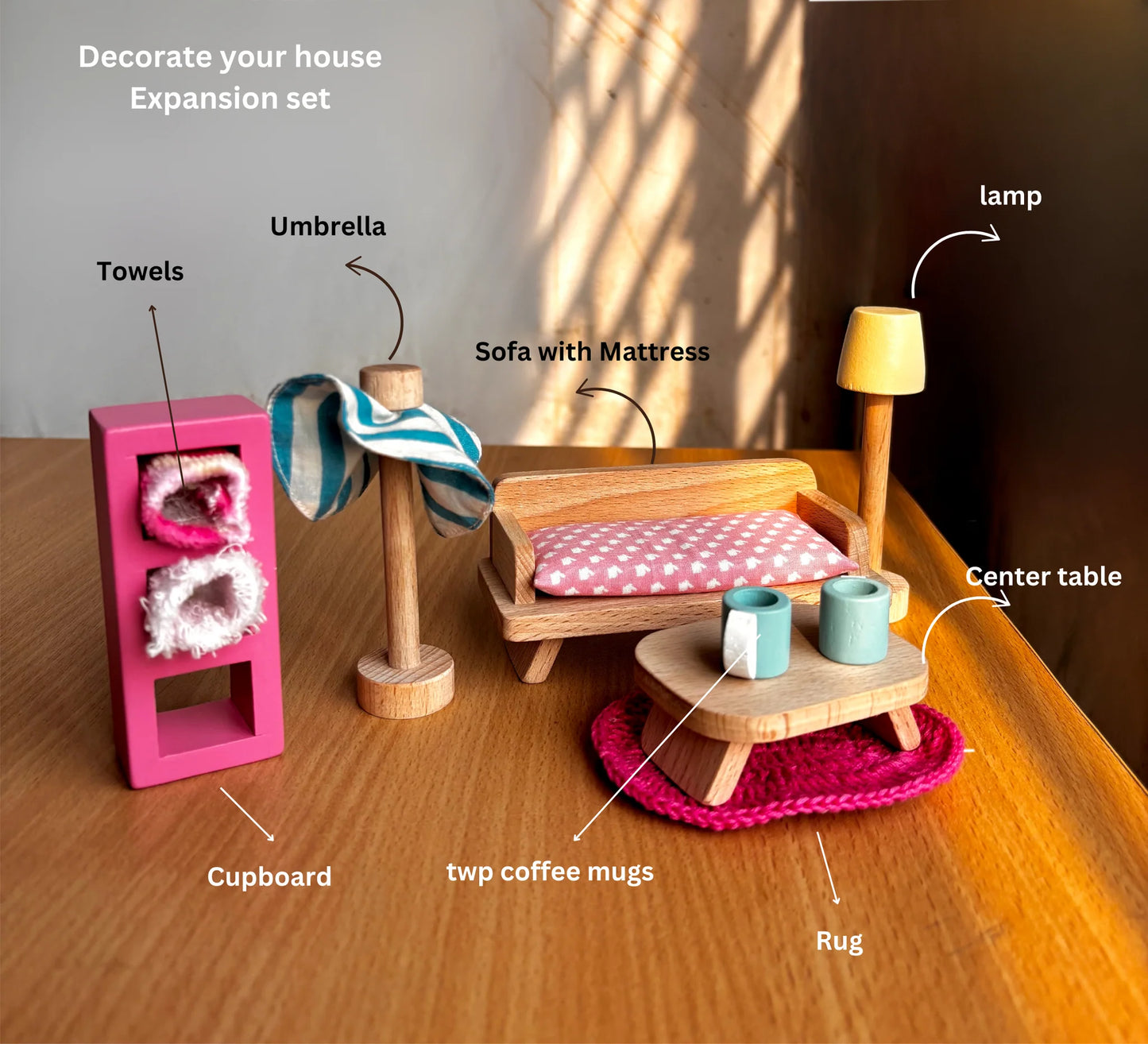 The Pop’s Pool Side Villa | Artisanal Mini Wooden Dollhouse