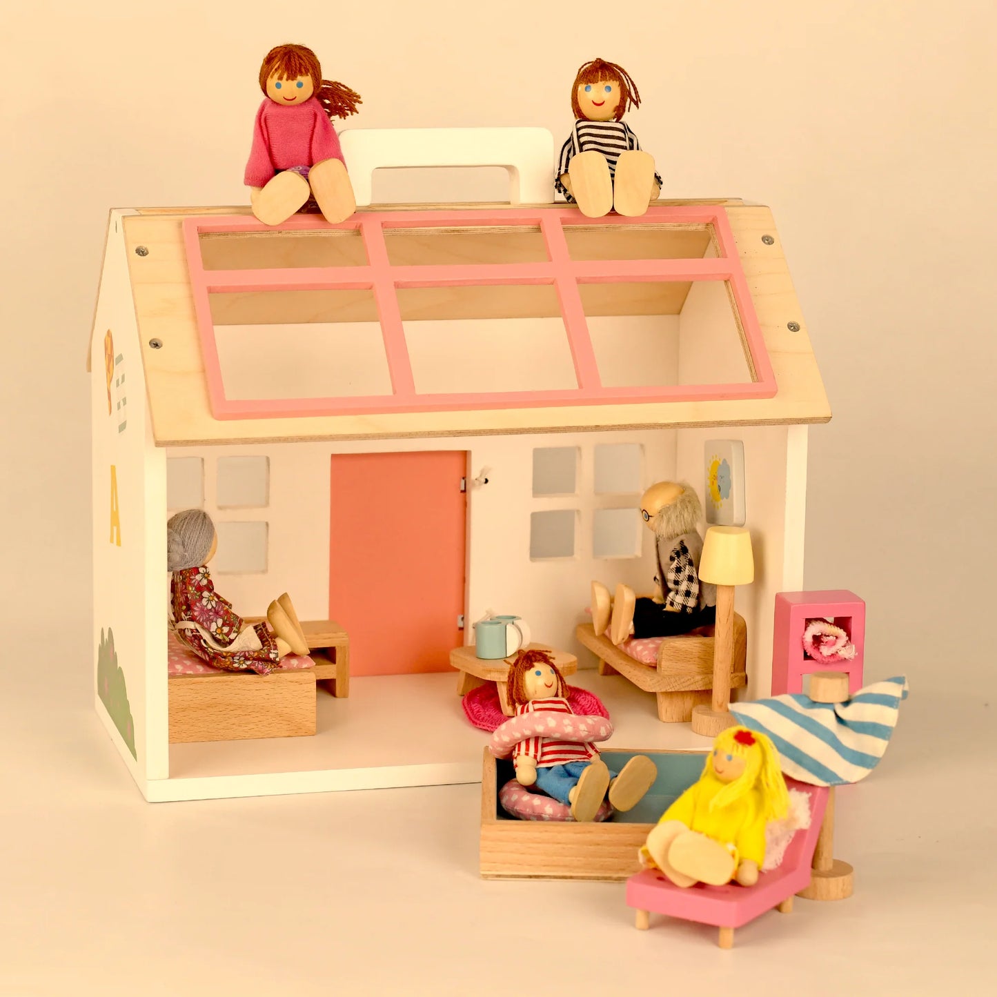 The Pop’s Pool Side Villa | Artisanal Mini Wooden Dollhouse