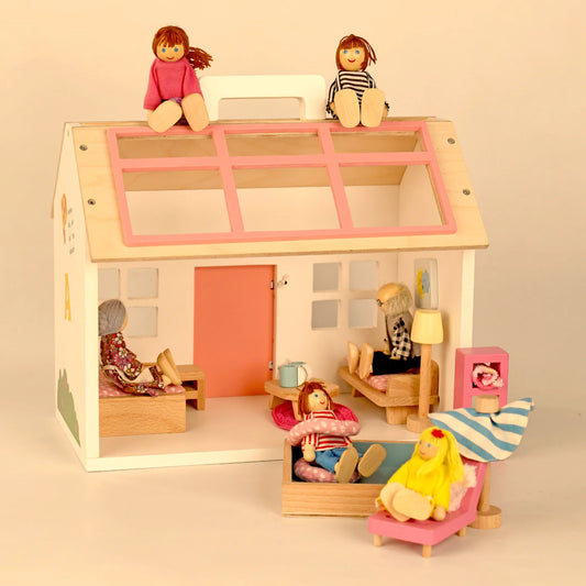 The Pop’s Pool Side Villa | Artisanal Mini Wooden Dollhouse